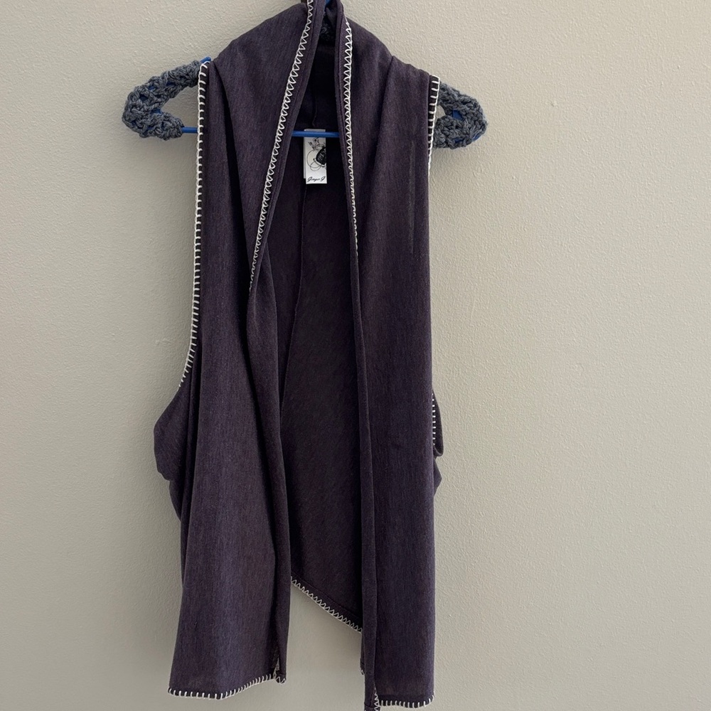 Ginger G purple Vest with Ivory Accents